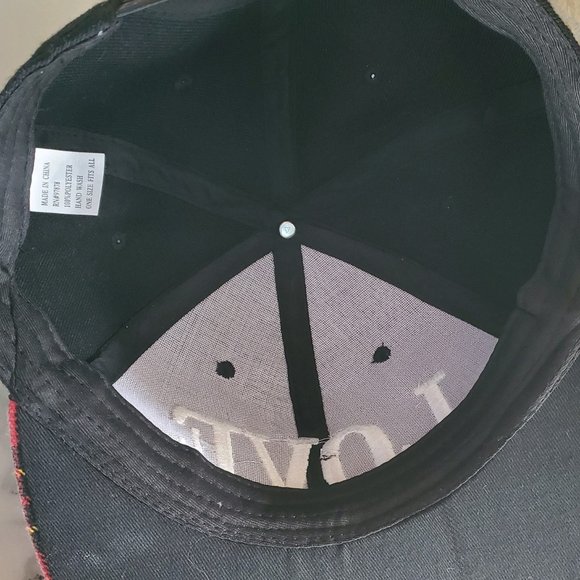 Women's LOVE Black & Red Plaid Baseball Cap - Picture 3 of 7